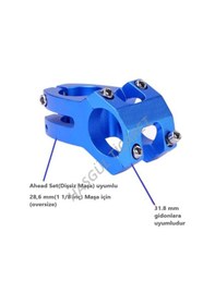 Resim Hsgl Bisiklet Mavi Alüminyum Gidon Boğazı 30 mm 31.8-28.6 Bisik Mavi 