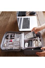 Resim Müstesna Organiser Organizer Elektronik Çantası Kaliteli Hdd Ssd Kulaklık Takım Korumalı Çanta 