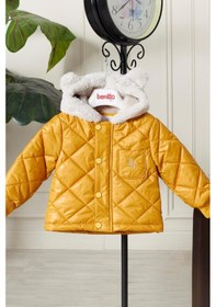 Resim Benitto Kids Benittokids Erkek Bebek Çocuk Kulaklı Kapüşonlu Mont 51323 Sarı 