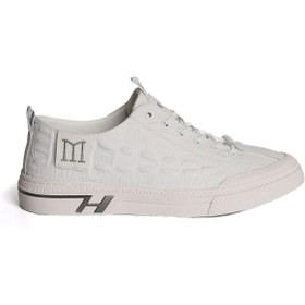 Resim Guja Hakiki Deri Kabartma Yan Detaylı Beyaz Erkek Sneaker 
