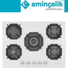Resim Eminçelik ve Afm Tech Markalı / Etna 5 Gözlü 1'wok Beyaz Ankastre Set ( 22 386 + FM7701 + FM3301 ) 