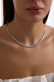 Resim 14 Ayar Beyaz Arpa Taşlı Su Yolu Altın Düğün Seti 