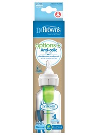Resim 250 ml Dar Ağız Antikolik Options+ Cam Biberon, Tekli Paket 