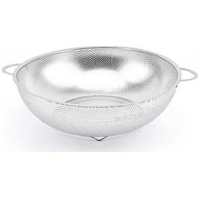 Resim Oms Collection Sılvexa Ayaklı %100 Paslanmaz Çelik İnce Delikli Süzgeç 7502 - 28 Cm - Gümüş 