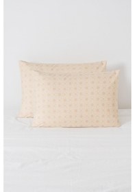 Resim Mix & Match Noelle %100 Pamuk 2 Li Yastık Kılıfı Seti 50 X 70cm Bej 