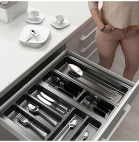 Resim Mutfak, Modüler Kaşıklık Seti, Antrasit, 54 x 48 cm (Enden-Boydan 3,5 cm Kesilebilir) 