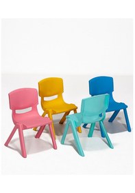 Resim Modalife Junior 4 Adet Kreş Anaokulu Çocuk Sandalyesi Sert Plastik Mavi 