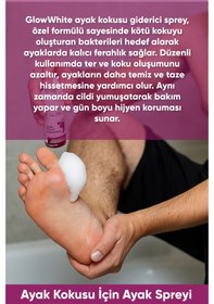 Resim Glow Whıte Ayak Koku Giderici Sprey 100 Ml Okaliptus & Nane Yağı Içerikli 