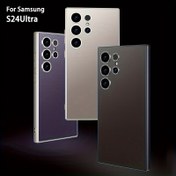 Resim Yeni Galaxy S24 Ultra için tasarlanmış, tam kapsama ve kamera için düşme koruması sunan lüks bir her şey dahil telefon kılıfı. 