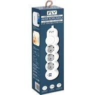 Resim FLY FLY-3393-01 Termal Akım Korumalı 3'lü Priz 2 USB 2m 2.1A 