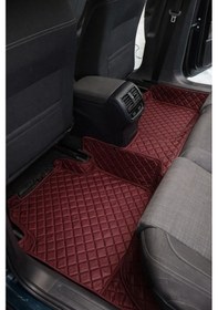Resim Skywell Et5 Bordo Renk 8d Premium Havuzlu Tam Kaplama Deri Oto Paspas 