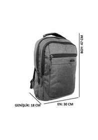Resim BENE Gri Darbeye Karşı Korumalı Laptop Gözlü Sırt Çantası 190 