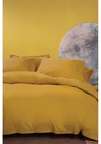 Resim Yataş Bedding Plain Çift Kişilik Ranforce Yıkamalı Nevresim Takımı - Safran 
