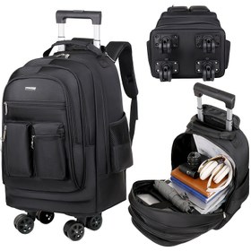 Resim Çok Yönlü Tekerlekli Seyahat Valizi, İş Laptop Çantası, Büyük Kapasiteli Çok Fonksiyonlu Sırt Çantası. 