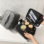 Resim Geniş Kapasiteli Makyaj Çantası, Kadınlar için Seyahat Tuvalet Organizeri, Taşınabilir Kozmetik Saklama Kesesi - Güzellik Araçları İçin 