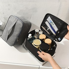 Resim Geniş Kapasiteli Makyaj Çantası, Kadınlar için Seyahat Tuvalet Organizeri, Taşınabilir Kozmetik Saklama Kesesi - Güzellik Araçları İçin 