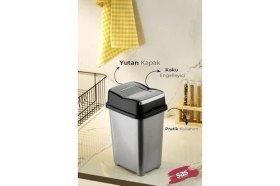 Resim Storemax Dolap Içi Çöp Kovası Pratik Kapak Banyo Mutfak Girdap Çöp Kovası Gri 5 Litre 