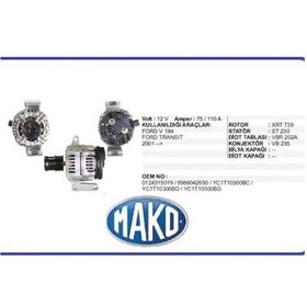 Resim Mako Alternatör A115ı.14v/105a Ford Transıt 2002 Model V184 