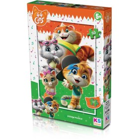 Resim CAT 709 44 Kedi Puzzle 50 Parça - Ks Puzzle 