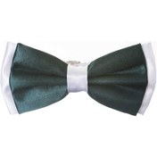 Resim Beyaz Garnitürlü Zümrüt Yeşili Saten Papyon - GP-805 Beyaz - Zümrüt Yeşili 