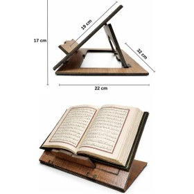 Resim Masaüstü Ahşap Rahle Katlanabilir Rahle Tabletlik Masa Üstü Rahle Kitap Okuma Standı Ahşap Sayfa Tutucu Aparatlı 