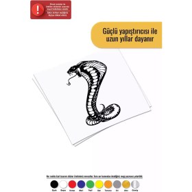 Resim Sinirli Kobra Yılanı Sticker Oto Motor Laptop Duvar Folyo Sticker 20X 20 cm 