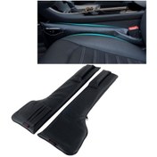 Resim Bir Çift Evrensel Araba Koltuk Catcher Gap Konsolu Dolgu Koltuk Yan Cep Organizatör Catcher Sızdırmaz Koltuk Crevice Saklama Torbaları Black 