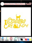 Resim Onur Reklam Crazy Cat Lady Sticker – Sevimli Kedi Temalı Mizahi Sticker 