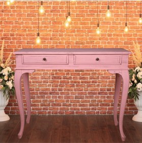 Resim ROYS AHŞAP Ahşap 100 Cm Çekmeceli Pembe Eskitme Dresuar 