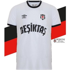 Resim Beşiktaş Orijinal Lisanslı Nostalji Beyaz Forma Bjk Kartal Baskılı Hediyelik Ahşap Kutulu Beyaz - Gri 