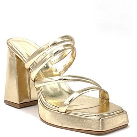 Resim Kindep Daily Kalın Topuklu Platform Kadın Terlik Altın Altın 