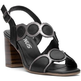 Resim Venüs 2108513y Kadın Hakiki Deri Topuklu Sandalet Siyah Siyah 