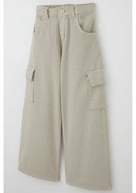 Resim Breeze Kız Çocuk Gabardin Pantolon Kargo Cep Detaylı 5-14 Yaş, Taş Taş 