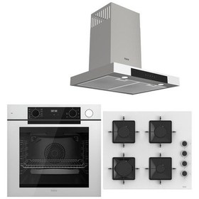 Resim Ferre QEP64CB + SS206 + D101 Steam Plus Serisi 3'Lü Cam Ankastre Set 