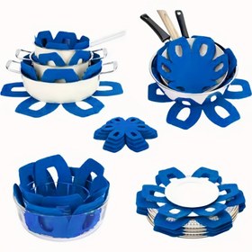 Resim 6 adet çok renkli altıgen yer minderi açık hava pişirme yalıtım matı 