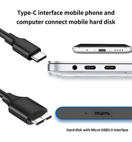 Resim Blue Wings 1 Metre Type C To Micro USB B Kablo Type C Harici Harddisk Kablosu Type C Tomicrob 