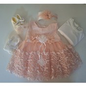 Resim biyan collection Kız Bebek Mevlüt Takımı Elbise Lohusa Bebek Doğum Hediyesi Baby Shower Seti 