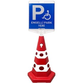 Resim Hayat Trafik Engelli Park Yeri Çift Taraf Baskı Kırmızı Ultra Kedi Gözlü Ağırlıklı Koni Seti Trafik Dubası 