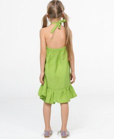 Resim Ceylan Fırfırlı Yeşil Kız Elbise-yeşil Yeşil 