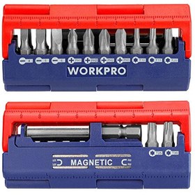 Resim Workpro WP221062 13 Parça Manyetik CR-V Vidalama Bits Uç Seti 