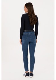 Resim U.S. Polo Assn. Kadın Koyu Mavi Skinny High Waist Fit Jean Pantolon 50317616-DN0023 