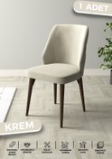Resim Haus concept Bella Serisi 1.sınıf Babyface Silinebilir Kumaş Krem Sandalye Ceviz Gürgen Ayak 