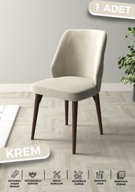 Resim Haus concept Bella Serisi 1.sınıf Babyface Silinebilir Kumaş Krem Sandalye Ceviz Gürgen Ayak 