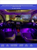 Resim Navimex Araç İçi Ambiyans Aydınlatma Sistemi 64 Renk RGB LED Bluetooth Destekli - Müzik ve Ses Duyarlı 