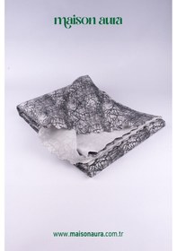 Resim Koltuk Örtüsü Damar Desenli Gri 