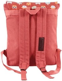Resim Kedi Desenli Laptop Sırt Çantası, Pembe, 30x18x42 cm, 15 inch, Su Geçirmez Kanvas, Vintage Tasarım 