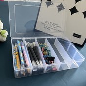 Resim WTMORE 5 Bölümlü Ayarlanabilir Plastik Depolama Kutusu - Mektup, Sticker, Saç Aksesuarları ve El Sanatları Malzemeleri için Şeffaf Düzenleyici, Büyük Kapasite, Mektup Düzenleme | Dekoratif Depolama | Ayarlanabilir Bölücüler, Depolama Kutuları 