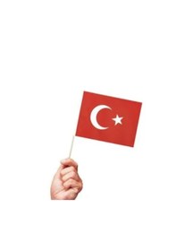 Resim 5 Adet Sopalı Kağıt Büyük Türk Bayrağı 38x29cm 1 