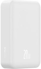 Resim Baseus EnerFill FM41 Mini Manyetik Powerbank 20.000 mAh 20W - Beyaz (C'den C'ye 20V/3A 30cm beyaz kablolu) 