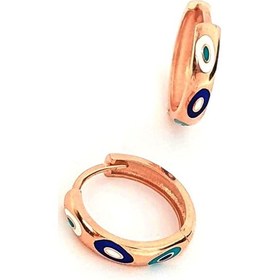 Resim Nazar Boncuğu Detayli Mine Işçiliği Gümüş Üzerine Rose Altın Kapl 